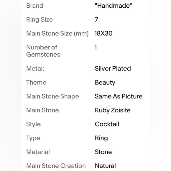 RUBY ZOISITE RING - Picture 8 of 9